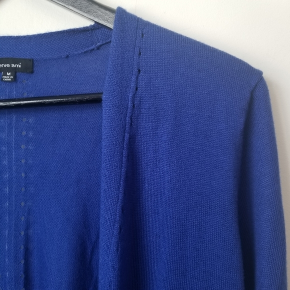 Verve ami women's blue open front fitted cardigan - Picture 7 of 10